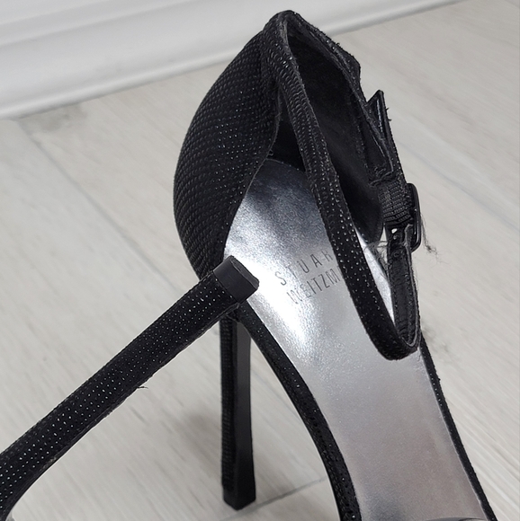 STEWART WEITZMAN Nudist Sandals In Black Goosebump 9.5.